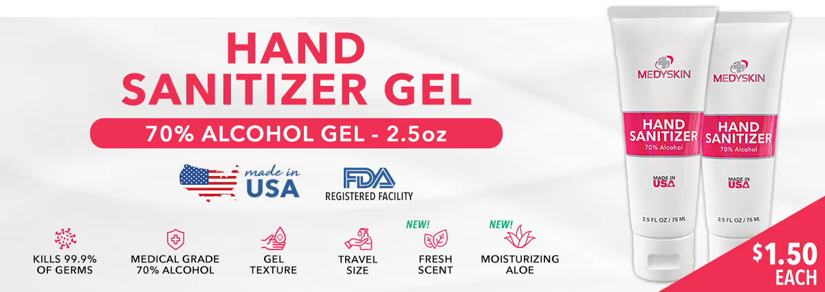 🧴 Medyskin Travel Size Hand Sanitizer – 10 Pack (2.5 oz Bottles)