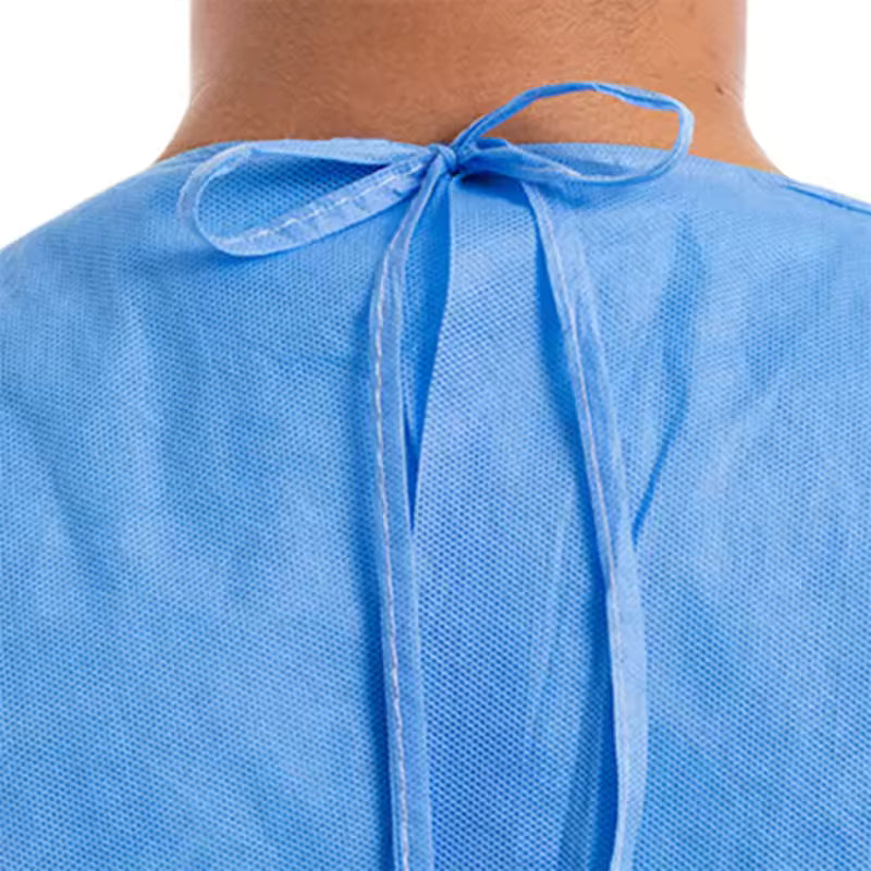 Level 2 Disposable Isolation Gowns – 100-Pack | Medical PPE, Full-Back SMS Gown with Knit Cuffs – Blue Unisex Protective Wear